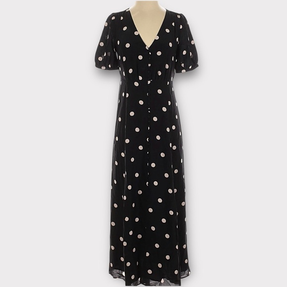 Sézane Robe Sollie Black Polka Dot Ecru FR 34 / US 2 - Picture 11 of 16